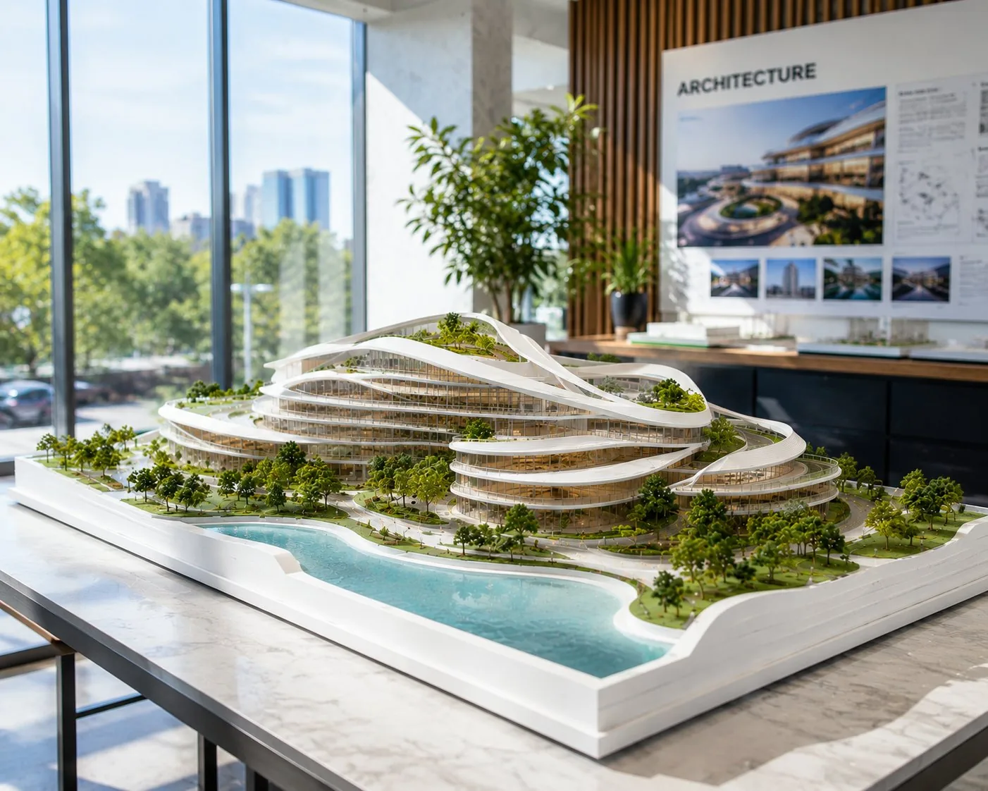 Custom scale model fabrication UAE — bespoke organic architecture