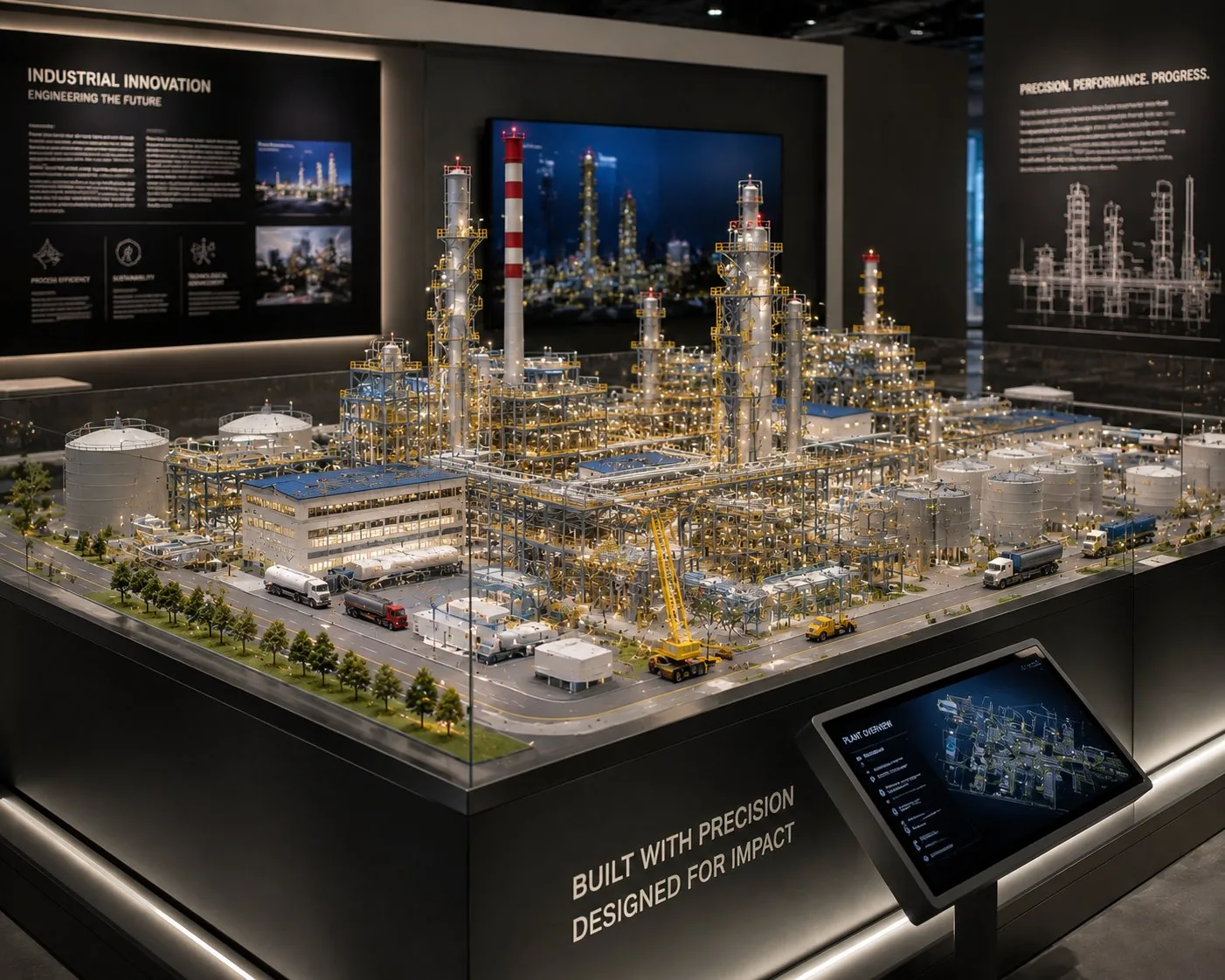 Industrial plant scale model UAE — exhibition refinery model