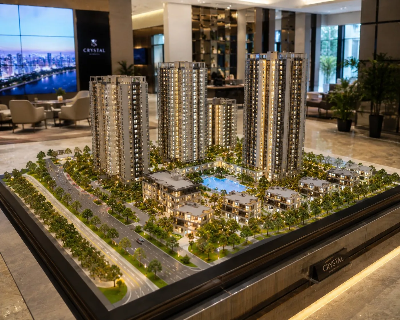 Real estate display model Dubai — luxury showroom presentation